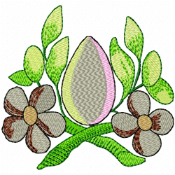 Flowers And Tree Embroidery Design 4